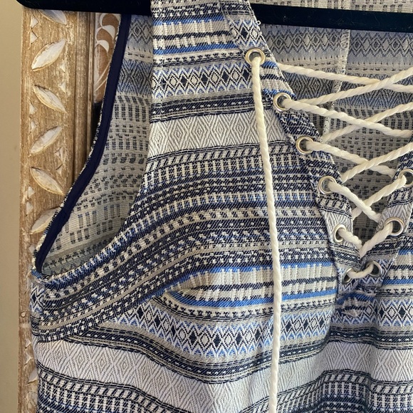 NWOT Jack by BB Dakota Patterned Blue Sleeveless Shift Dress Size Small - Picture 4 of 10